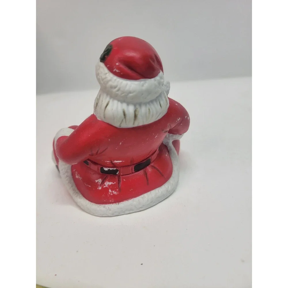 Vintage Ceramic Santa Claus Merry Christmas‎ Figurine Holder Decoration
